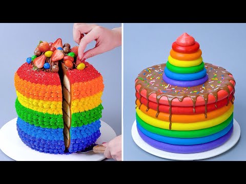 🌈 Satisfying RAINBOW Cake Decorating Ideas 🌈 Amazing Chocolate Cake Decorating Compilation