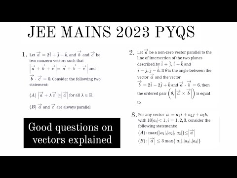 Good Vector PYQS | JEE MAIN 2023