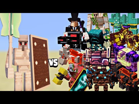 Minecraft: All Bosses vs 5X Mace Golems – EPIC Battle! (Warden, Ignis, The immortal & more!)