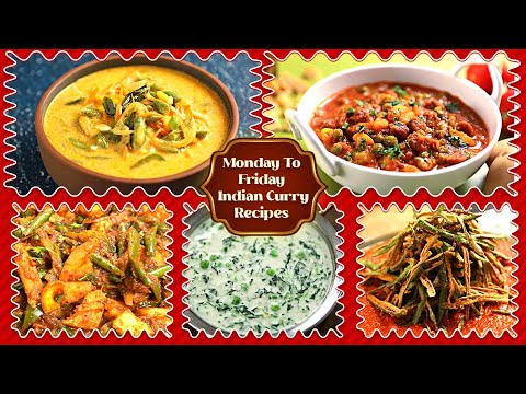 Monday To Friday : Indian Curry Recipes | 5 Simple Curry Recipes | Easy Veg Gravy Recipes | Pure Veg