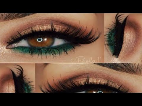 Green And Golden Eye Makeup 👁️