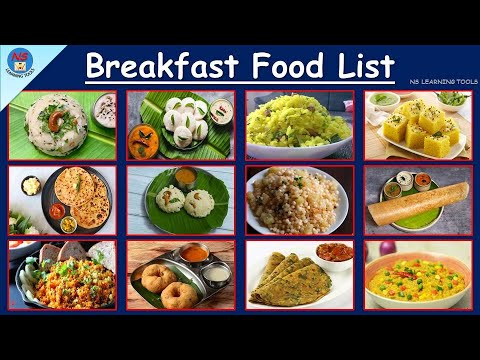 Top 30 Indian Breakfast List | Breakfast List | Breakfast vocabulary | Indian breakfast name