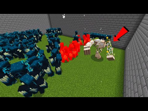 Iron Golem + Mutant Iron Golem vs Warden - Minecraft Mob Battle