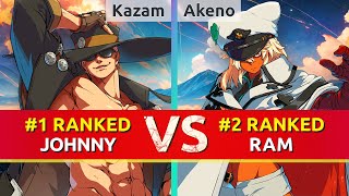 GGST ▰ Kazam (#1 Ranked Johnny) vs Akeno (#2 Ranked Ramlethal). High Level Gameplay