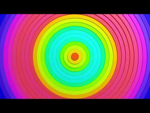 Long Mesmerizing Screensaver of colorful rainbow radial Video Loop no sound, no music