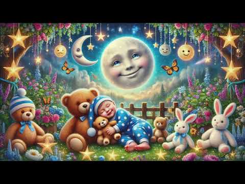 Moon & Stars Lullaby for Babies ❤️| Soothing Voice & Relaxing Sleep Music | Fall Asleep In 3 Minutes