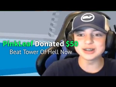 donating to roblox streamers IF they beat tower of hell #2