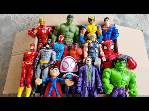 CAPTAIN AMERICA VS HULK VS IRONMAN VS SPIDERMAN VS SUPERMAN VS VENOM SUPERHERO AVENGERS UNBOXING