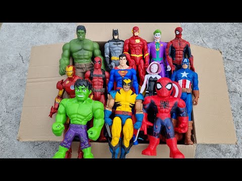 IRONMAN VS SPIDERMAN VS CAPTAIN AMERICA VS SUPERMAN VS HULK VS THANOS SUPERHERO AVENGERS UNBOXING