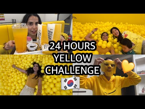 🇰🇷24 HOURS CVS YELLOW CHALLENGE 💛 Korea vlog