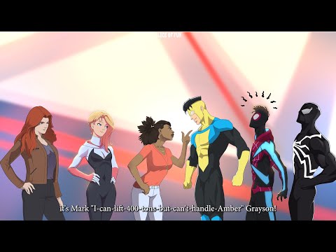 Amber and Gwen and MJ reacts to Invincible and Miles and bully lowenthal rizz.