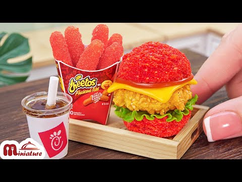 SO CRISPY! Miniature Puffer Fish With Cheetos CheeseBurger | ASMR Cooking Mini Food