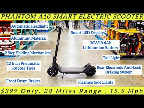 PhantomGoGo Electric Scooter Review | Phantom A10 Budget Smart Scooter at Costco | $399 Deal