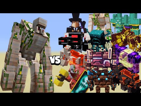 Minecraft: All Bosses vs Alpha Mutant Iron Golem – EPIC Battle!