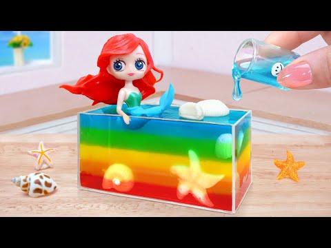 Ocean Mermaid Princess Jelly 🌊 Best Satisfying Miniature Disney Princess Cake Decorating🌈 Mini Cakes