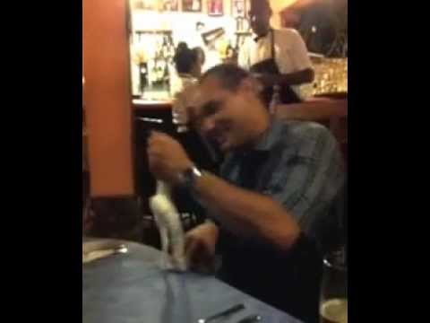 CUBA: Felito's Napkin Table Dance at Compay Gallo's Restaurant