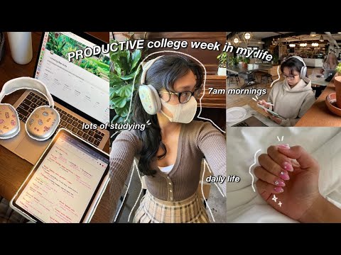 STUDY VLOG | productive uni WEEK in my life ☀️ 7am morning routine, lots of studying & first midterm