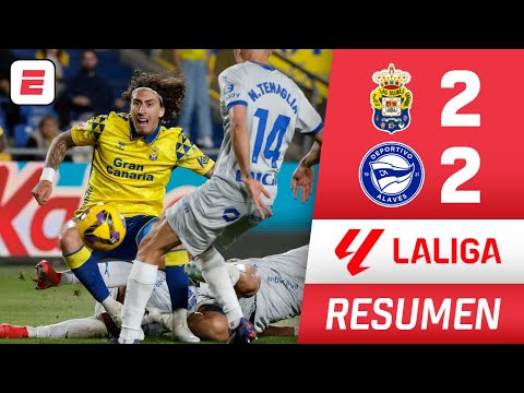 LAS PALMAS pudo RESCATAR EMPATE 2-2 vs ALAVÉS, en el último suspiro del partido | La Liga | Resumen