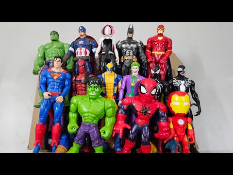 SPIDERMAN VS HULK VS IRONMAN VS CAPTAIN AMERICA VS SUPERMAN VS VENOM SUPERHERO AVENGERS UNBOXING