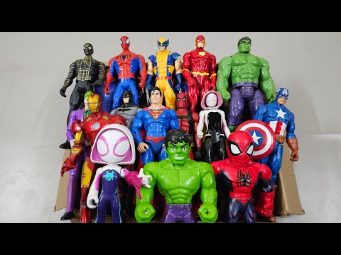 SPIDERMAN VS HULK VS IRONMAN VS CAPTAIN AMERICA VS SUPERMAN SUPERHERO AVENGERS UNBOXING