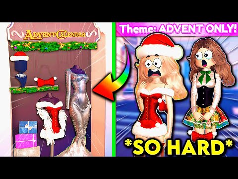 ONLY *Allowed* To Use ADVENT Calendar ITEMS For EVERY THEME! *Super Hard* | Dress to Impress