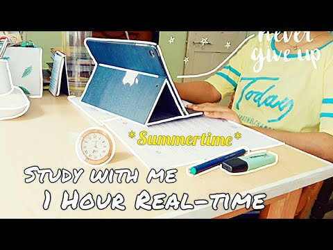 Study with me Real Time 1Hour *no music*#realtimestudywithme #1hourstudywithme#pomodoro#productivity