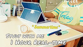 Study with me Real Time 1Hour *no music*#realtimestudywithme #1hourstudywithme#pomodoro#productivity