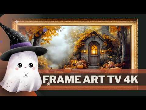 Halloween Cozy Cabin Slideshow | Framed Art Screensaver | Art for your TV | 4K