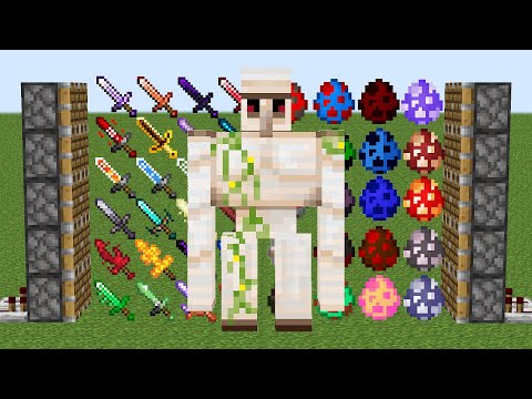 iron golems +  all minecraft armors + all swords combined = ?