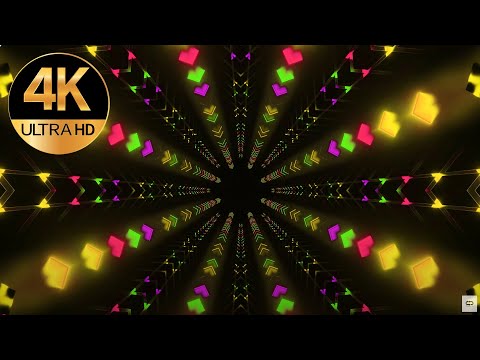 6hour Tv 4k Sci-fi lights Multi Metallic color Relaxing Abstract Background Tunnel Video screensaver