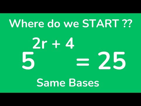 Exponential Equations - Same Bases- No Logarithms