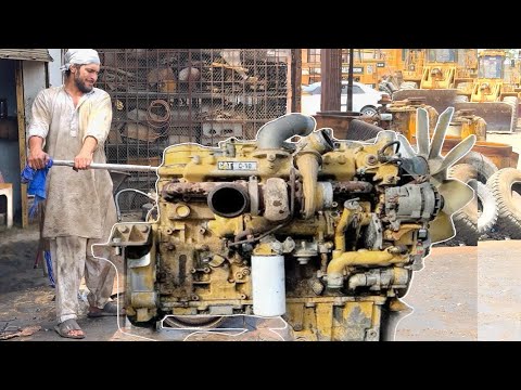 Caterpillar Loader Engine Seized Due to Water going into the Piston // Complete Restoration