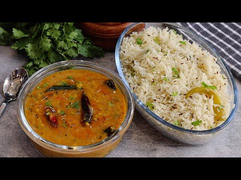 రెస్టారెంట్ రుచితో జీర రైస్ దాల్ తడ్కా😋Special Yet Simple Lunch👌 Jeera Rice With Dal Tadka Recipe