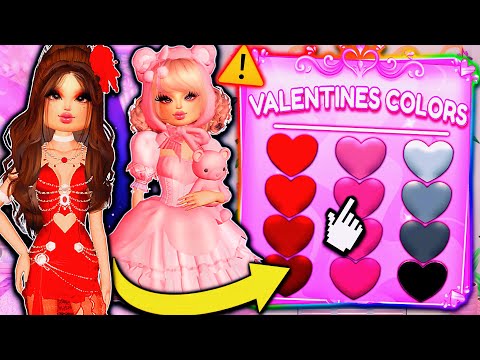 ONLY Wearing VALENTINES COLORS For EVERY THEME... this was bad... | ROBLOX Dress to Impress