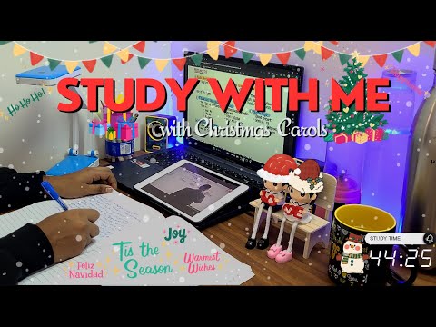 Cozy Christmas Study with Me📚🎅: 1 Hours Pomodoro | Christmas Instrumental Music | Christmas Edition