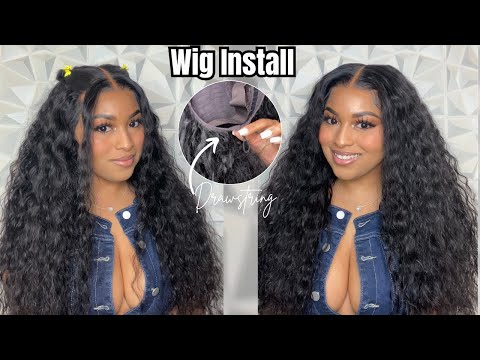 How To Glueless Lace Curly Wig Install For Beginners | No Leave Out Curly Weave |Sunbear Human Hair