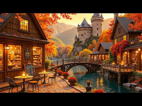 Smooth Jazz with Late Autumn Afternoon at the Coffee Shop by the River for Relaxing