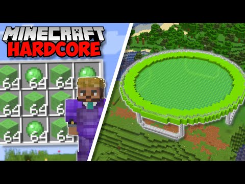 I Built The WORLDS BIGGEST TRAMPOLINE in Minecraft 1.18 Hardcore (#42)