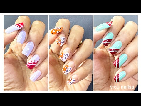 3 Easy Nail Art Inspirations for beginners| Stripping Tape Nail Art #nailart #220