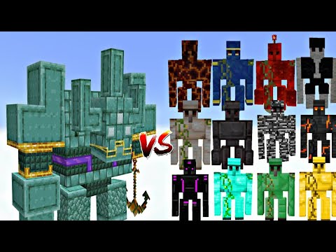 All Golems vs Ancient of Prismarine! Epic Minecraft Battle!