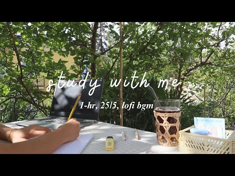 1-hour STUDY WITH ME | Pomodoro 25/5, Lofi, sunny day