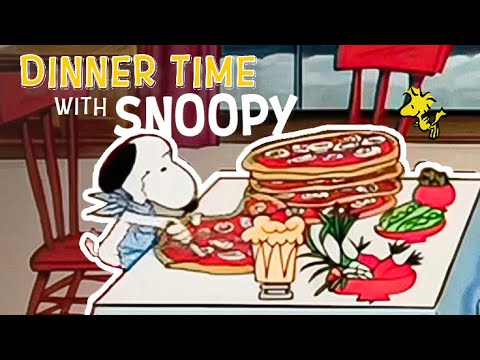 Having dinner with Snoopy 🍕 Snoopy Jazz Playlist