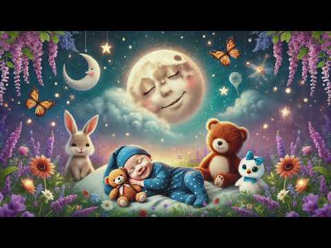 Moon & Stars Lullaby for Babies ❤️| Soothing Voice & Relaxing Sleep Music | Fall Asleep In 3 Minutes