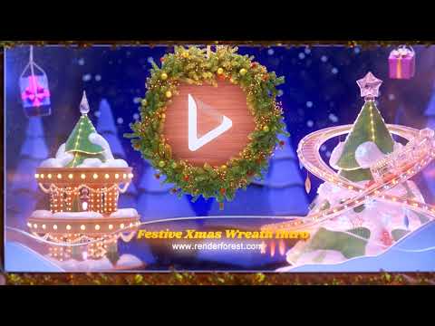 Festive Xmas Wreath Intro 4K Template