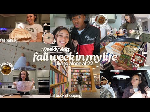 cozy fall weekly vlog 🍂 | fall baking, book shopping, cooking, fall outfits, and more!