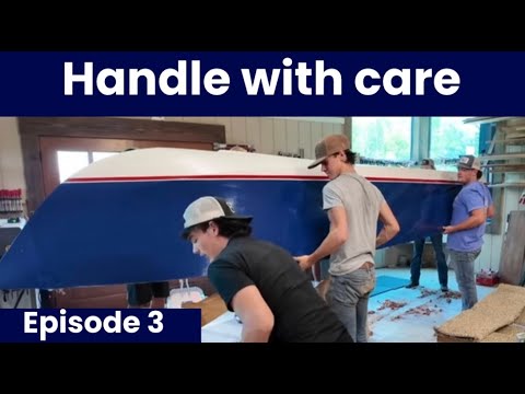 Attempting to flip our hand made wooden boat - Episode 3