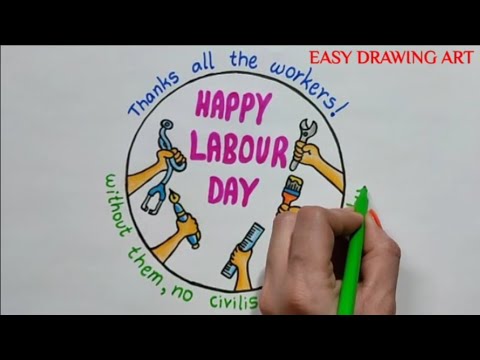 how to make labour day poster drawing || how to draw world labour day drawing