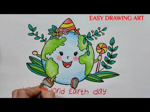 how to make world earth day poster drawing || how to draw save earth save environment drawing