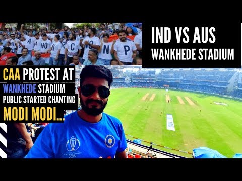 IND VS AUS match at Wankhede | Anti CAA protest at Wankhede, the public started chanting Modi Modi