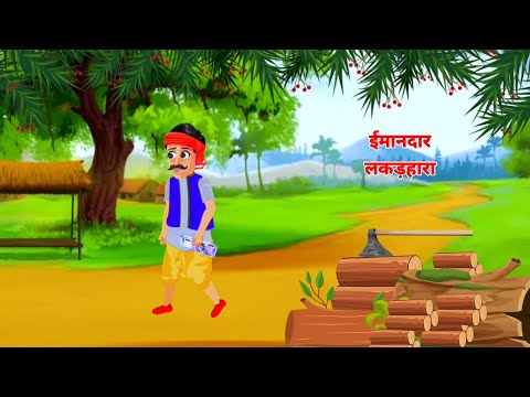 ईमानदार लकड़हारा Imandar lakadhara Hindi kahani ll Moral Story ll Cartoon Story